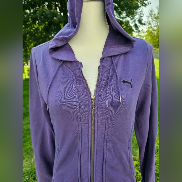 Puma zip-up hoodie jacket medium purple y2k - Picture 2 of 10